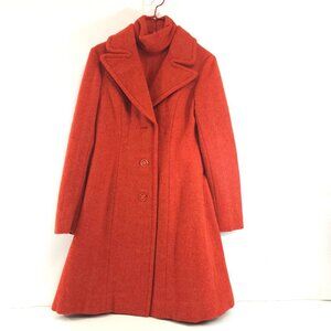 Vintage Orange / Coral Mod Peacoat with Matching Dress Handmade XS